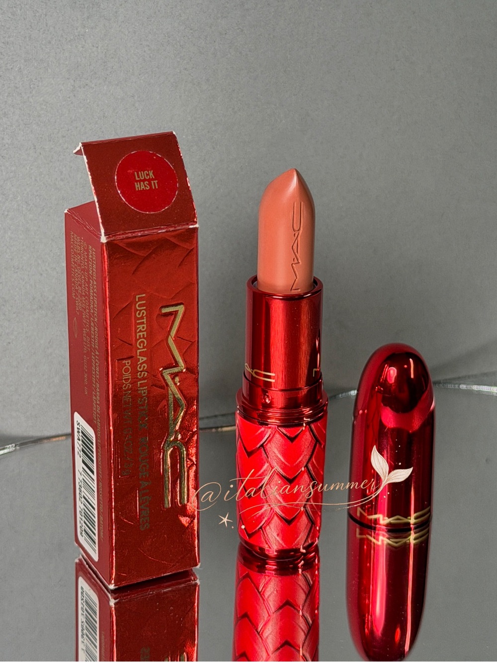 MAC Luck Has It Lustreglass Lipstick 2024 Lunar New Year Limited Edition BNIB - Picture 4 of 7